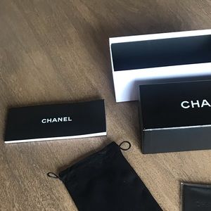 Authentic Chanel sunglass box, dustbag, cloth